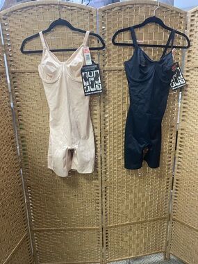 Nancy Ganz Nude and Black Shapewear Bodysuits